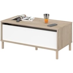 Table basse relevable MORPHOS - L 100 x P 50 x H 43,6 cm - Rectangulai