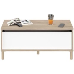 Table basse relevable MORPHOS - L 100 x P 50 x H 43,6 cm - Rectangulai