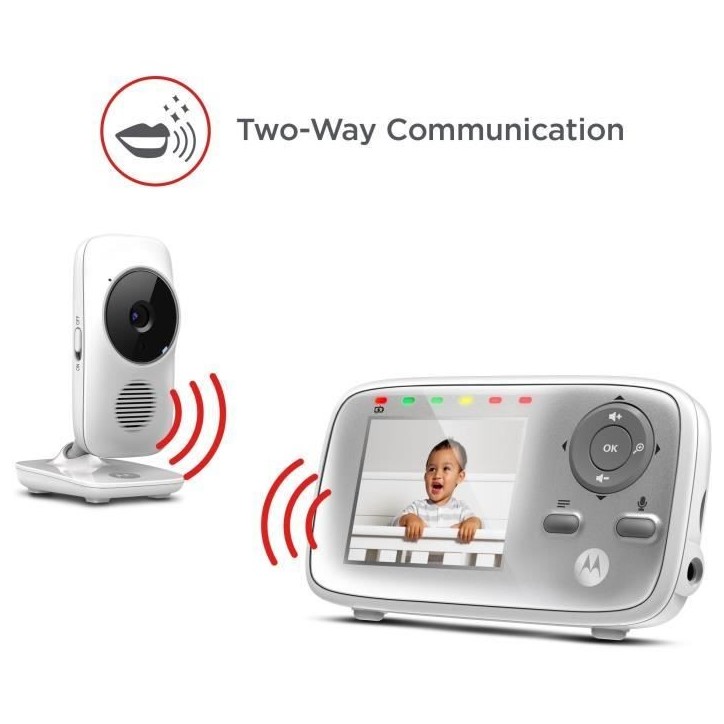 Moniteur vidéo bébé - MOTOROLA - VM483 - 2,8 - 300 m - Ecran - Infrarouge - Blanc Moniteur vidéo bébé - MOTOROLA - VM483 - 2,8 - 300 m - Ecran - Infrarouge - Blanc