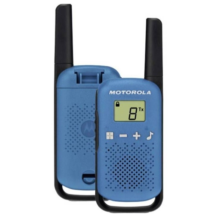 Talkie-walkie Motorola - 2 Pcs - Bleu - Portée 8 km - Mains-libres - Puissance 500 mW Talkie-walkie Motorola - 2 Pcs - Bleu - Portée 8 km - Mains-libres - Puissance 500 mW