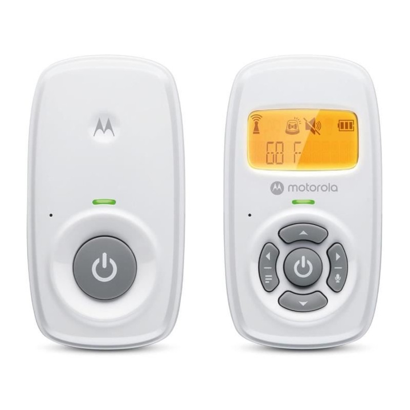 Moniteur bébé audio - MOTOROLA - AM24 - 300 m - Ecran LCD - Blanc Moniteur bébé audio - MOTOROLA - AM24 - 300 m - Ecran LCD - Blanc