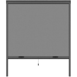 Moustiquaire de fenetre L125 x H145 cm en aluminium gris anthracite -