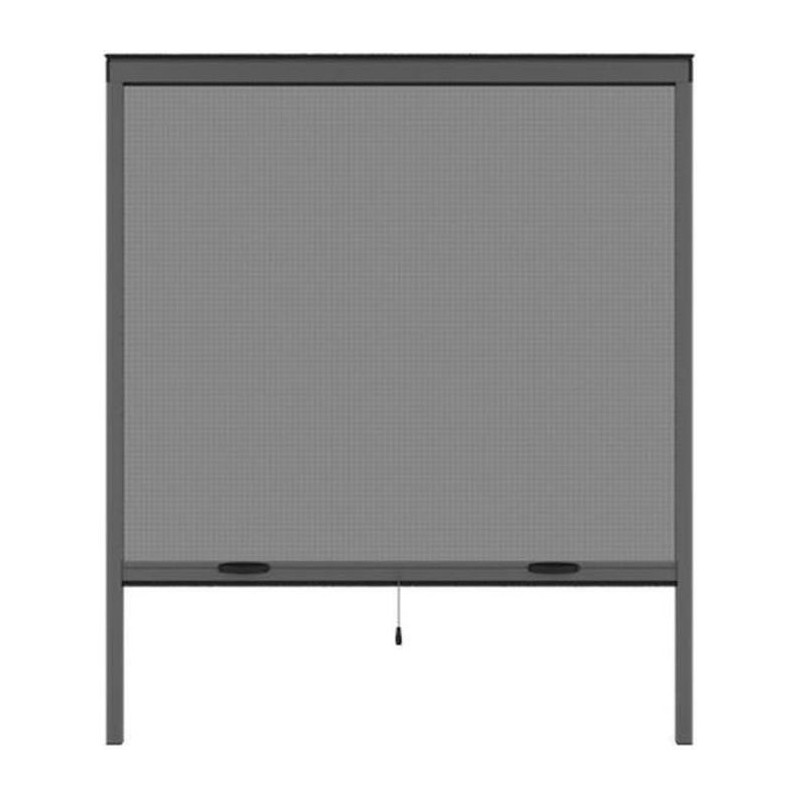 Moustiquaire de fenetre L125 x H145 cm en aluminium gris anthracite - Moustiquaire de fenetre L125 x H145 cm en aluminium gris anthracite -