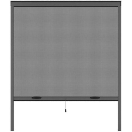 Moustiquaire de fenetre L125 x H145 cm en aluminium gris anthracite -