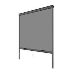 Moustiquaire de fenetre L125 x H145 cm en aluminium gris anthracite -
