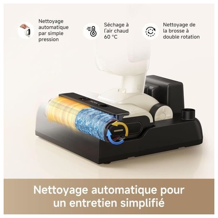 MOVA K30 - Aspirateur Laveur Sec Et Humide - Portée a plat 180° - Aspiration 18 kPa - Nettoyage des Bords - Séchage a l'air C MOVA K30 - Aspirateur Laveur Sec Et Humide - Portée a plat 180° - Aspiration 18 kPa - Nettoyage des Bords - Séchage a l'air C