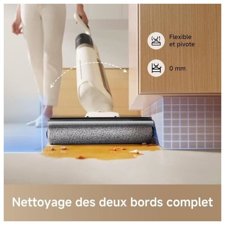 MOVA K30 - Aspirateur Laveur Sec Et Humide - Portée a plat 180° - Aspiration 18 kPa - Nettoyage des Bords - Séchage a l'air C MOVA K30 - Aspirateur Laveur Sec Et Humide - Portée a plat 180° - Aspiration 18 kPa - Nettoyage des Bords - Séchage a l'air C