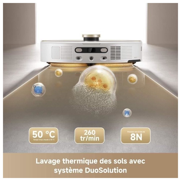 Robot Aspirateur Laveur MOVA V50 Ultra Complete -Puissance 24 000 Pa - Lavage Thermique des sols avec systeme DuoSolution Robot Aspirateur Laveur MOVA V50 Ultra Complete -Puissance 24 000 Pa - Lavage Thermique des sols avec systeme DuoSolution