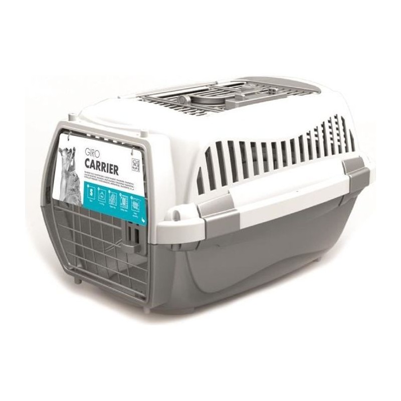 MPETS Cage de transport 57 x 36 x 32 Pour chien - M - Gris et blanc MPETS Cage de transport 57 x 36 x 32 Pour chien - M - Gris et blanc