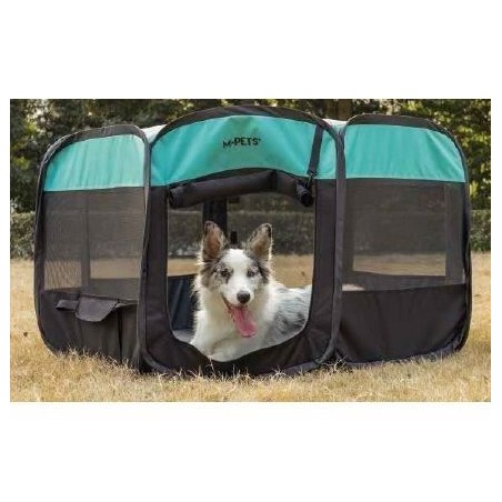 Enclos octogonal pour chiots L - 115 x 110 x 66 cm - Taille pliée : 70 x 61 cm