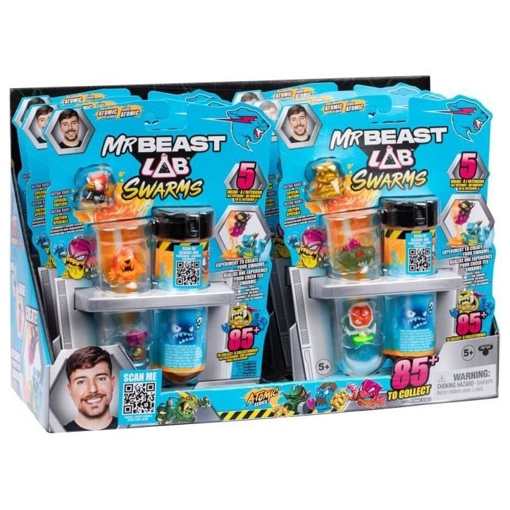 Pack de 5 minis figurines - MRBEAST LAB - SWARMS ATOMIC - Des 5 ans Pack de 5 minis figurines - MRBEAST LAB - SWARMS ATOMIC - Des 5 ans