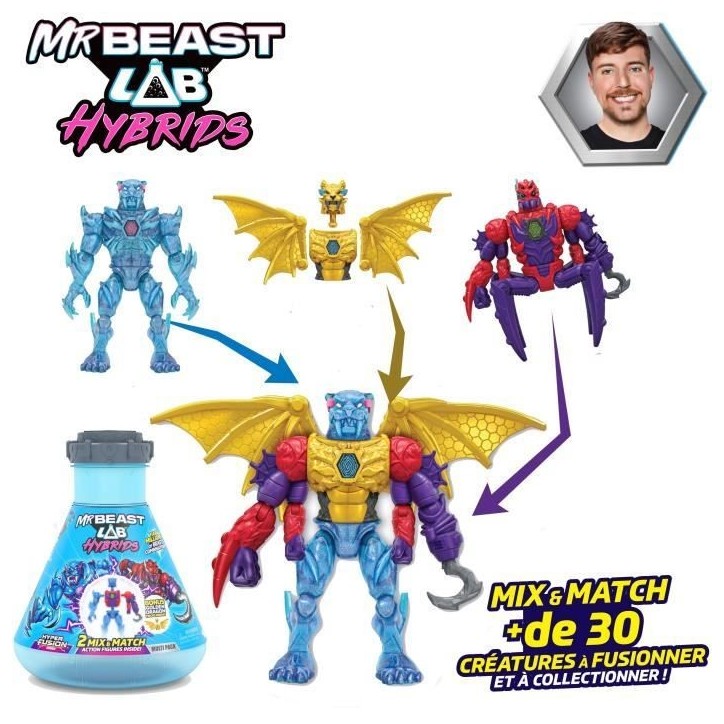 Pack de 2 figurines - MRBEAST LAB - Mix & Match - Modele aléatoire + Moitié de figurine Pack de 2 figurines - MRBEAST LAB - Mix & Match - Modele aléatoire + Moitié de figurine