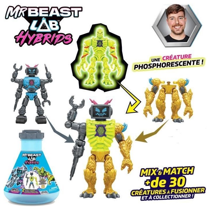 Pack de 2 figurines - MRBEAST LAB - Mix & Match - Modele aléatoire + Moitié de figurine Pack de 2 figurines - MRBEAST LAB - Mix & Match - Modele aléatoire + Moitié de figurine