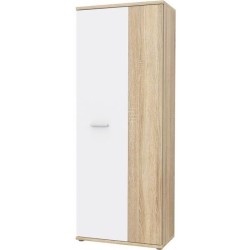Armoire a chaussures MISCA - Décor chene sonoma et blanc mat - L69 x