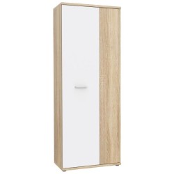 Armoire a chaussures MISCA - Décor chene sonoma et blanc mat - L69 x