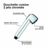 Douchette pour mitigeur d'évier de cuisine - Chromé - 2 jets - Picot