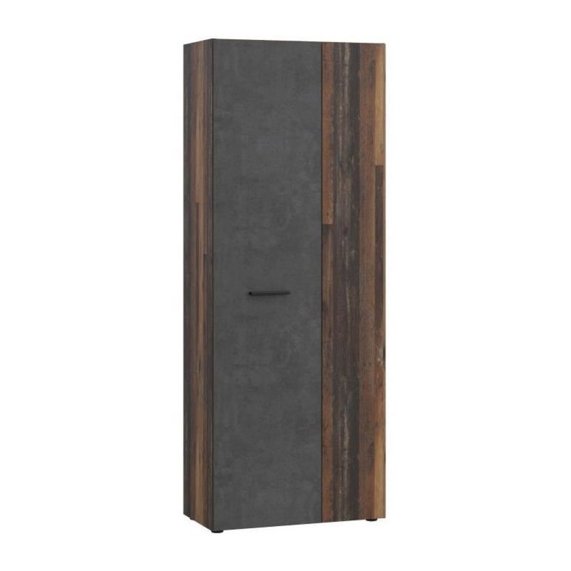 Armoire a chaussures - Béton gris foncé / Bois vintage - 18 paires - Armoire a chaussures - Béton gris foncé / Bois vintage - 18 paires -