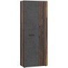 Armoire a chaussures - Béton gris foncé / Bois vintage - 18 paires -