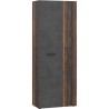 Armoire a chaussures - Béton gris foncé / Bois vintage - 18 paires -