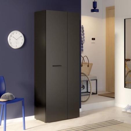 Armoire a chaussures - Noir - 18 paires - 68,7 x 36,5 x 181,1 cm - FORTE