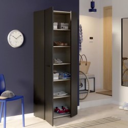 Armoire a chaussures - Noir - 18 paires - 68,7 x 36,5 x 181,1 cm - FOR
