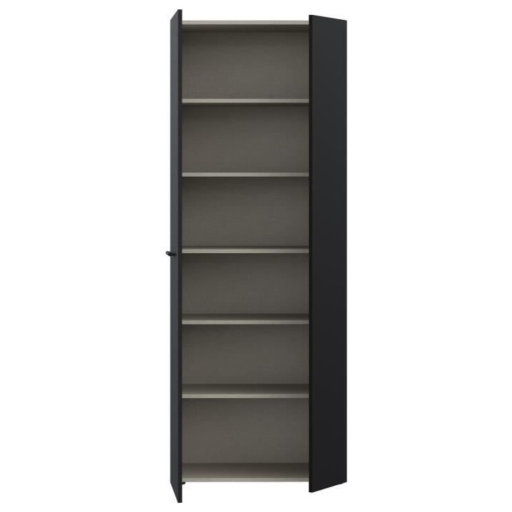 Armoire a chaussures - Noir - 18 paires - 68,7 x 36,5 x 181,1 cm - FORTE