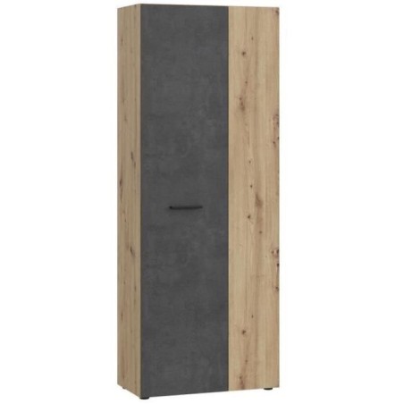 Armoire de rangement - Béton gris foncé / Chene - 68,7 x 36,5 x 181,