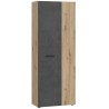 Armoire de rangement - Béton gris foncé / Chene - 68,7 x 36,5 x 181,