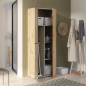 Armoire de rangement - Béton gris foncé / Chene - 68,7 x 36,5 x 181,1 cm