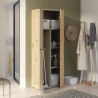 Armoire de rangement - Béton gris foncé / Chene - 68,7 x 36,5 x 181,