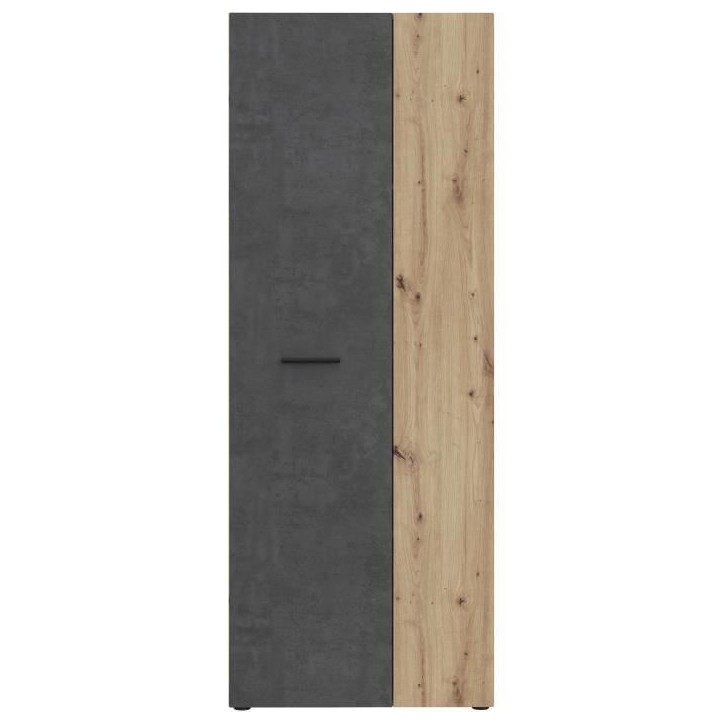 Armoire de rangement - Béton gris foncé / Chene - 68,7 x 36,5 x 181,1 cm Armoire de rangement - Béton gris foncé / Chene - 68,7 x 36,5 x 181,1 cm