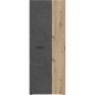 Armoire de rangement - Béton gris foncé / Chene - 68,7 x 36,5 x 181,1 cm