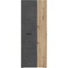 Armoire de rangement - Béton gris foncé / Chene - 68,7 x 36,5 x 181,