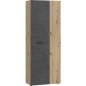 Armoire de rangement - Béton gris foncé / Chene - 68,7 x 36,5 x 181,1 cm