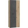 Armoire de rangement - Béton gris foncé / Chene - 68,7 x 36,5 x 181,