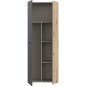 Armoire de rangement - Béton gris foncé / Chene - 68,7 x 36,5 x 181,1 cm