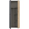Armoire de rangement - Béton gris foncé / Chene - 68,7 x 36,5 x 181,
