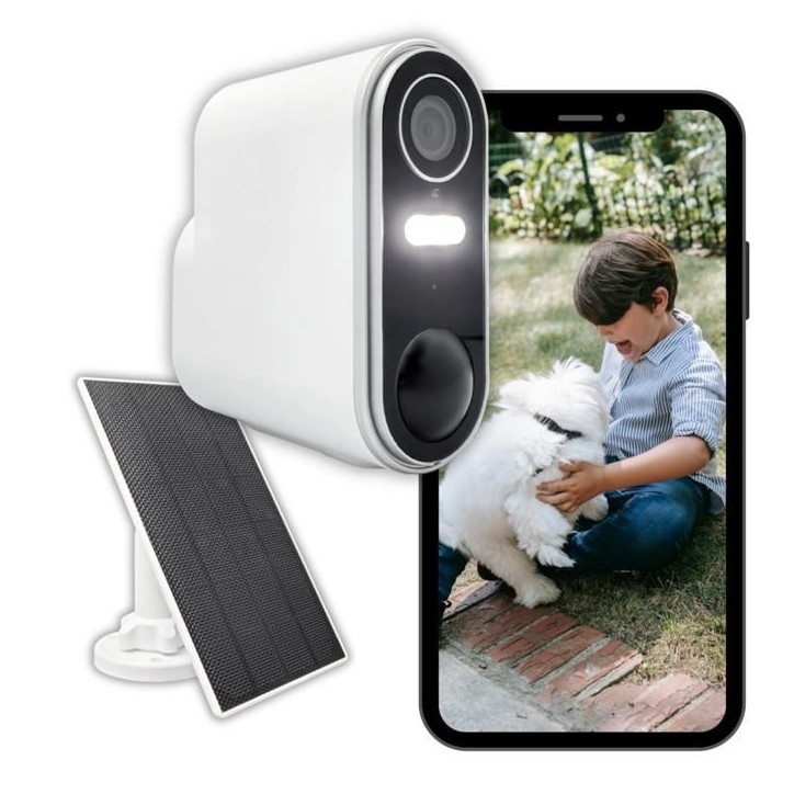 Caméra de surveillance extérieure sans fil avec panneau solaire Konyks Camini Air 2 Solar
