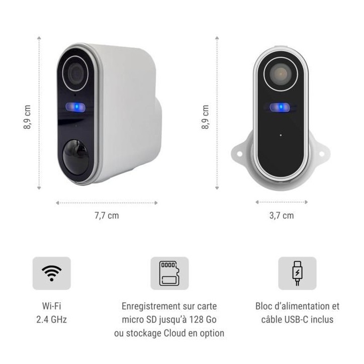Caméra de surveillance extérieure sans fil avec panneau solaire Konyks Camini Air 2 Solar