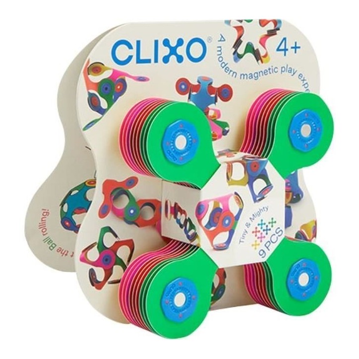 Tiny & Mighty CLIXO - GIPSY TOYS - Jeu de construction magnétique, flexible, durable et imaginatif - 9 pieces - Des 4 ans