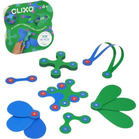 Itsy CLIXO - Bleu/vert - GIPSY TOYS - Jeu de Construction Magnétique