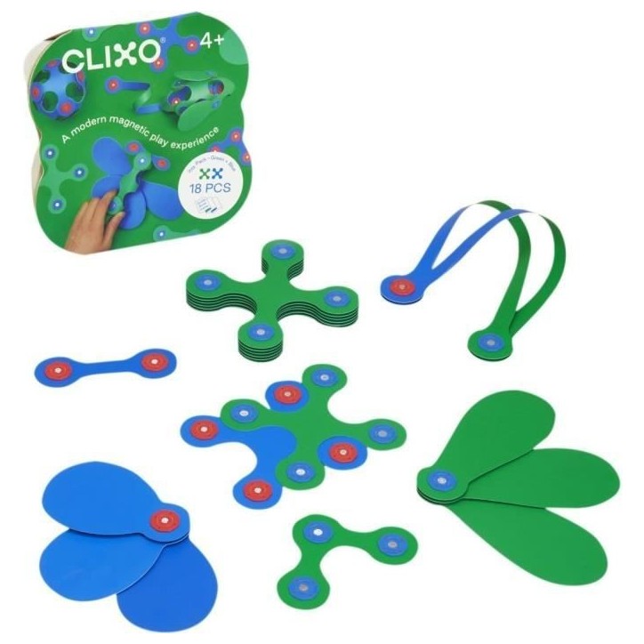 Itsy CLIXO - Bleu/vert - GIPSY TOYS - Jeu de Construction Magnétique - Jouet Educatif et Créatif - 18 pcs - Des 4 ans Itsy CLIXO - Bleu/vert - GIPSY TOYS - Jeu de Construction Magnétique - Jouet Educatif et Créatif - 18 pcs - Des 4 ans