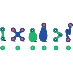 Itsy CLIXO - Bleu/vert - GIPSY TOYS - Jeu de Construction Magnétique