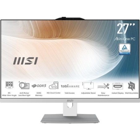 PC Tout-en-un MSI - 27'' - Sans Windows -Ecran FHD - I7 1260P - RAM 16Go - Stockage 1To - Pied ajustable -Clavier et souris