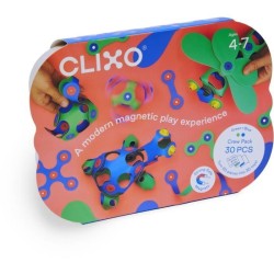 Crew Pack CLIXO - Bleu/Vert - GIPSY TOYS - Jeu de Construction magnétique, Flexible, Durable et imaginatif - 30 pieces - Des 4