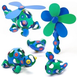 Crew Pack CLIXO - Bleu/Vert - GIPSY TOYS - Jeu de Construction magnét