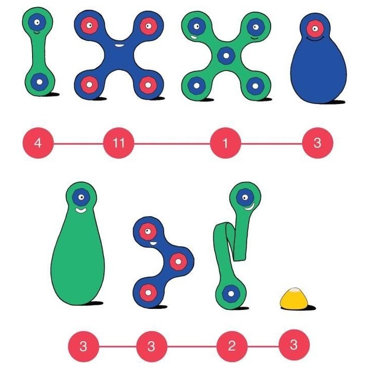 Crew Pack CLIXO - Bleu/Vert - GIPSY TOYS - Jeu de Construction magnétique, Flexible, Durable et imaginatif - 30 pieces - Des 4