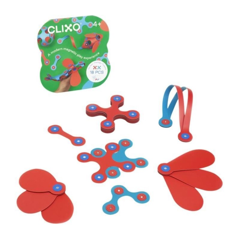 Itsy CLIXO - Flamingo/Turquoise - GIPSY TOYS - Jeu de Construction Mag