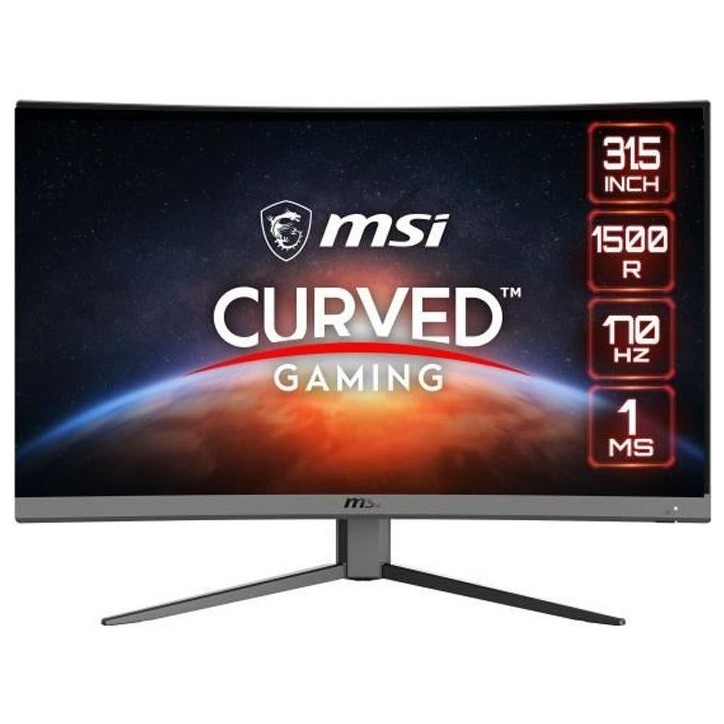 Ecran PC Gamer Incurvé - MSI - 31,5 - WQHD - 170Hz - Dalle VA - 1ms - G32CQ4 E2