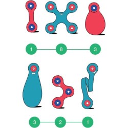 Itsy CLIXO - Flamingo/Turquoise - GIPSY TOYS - Jeu de Construction Mag